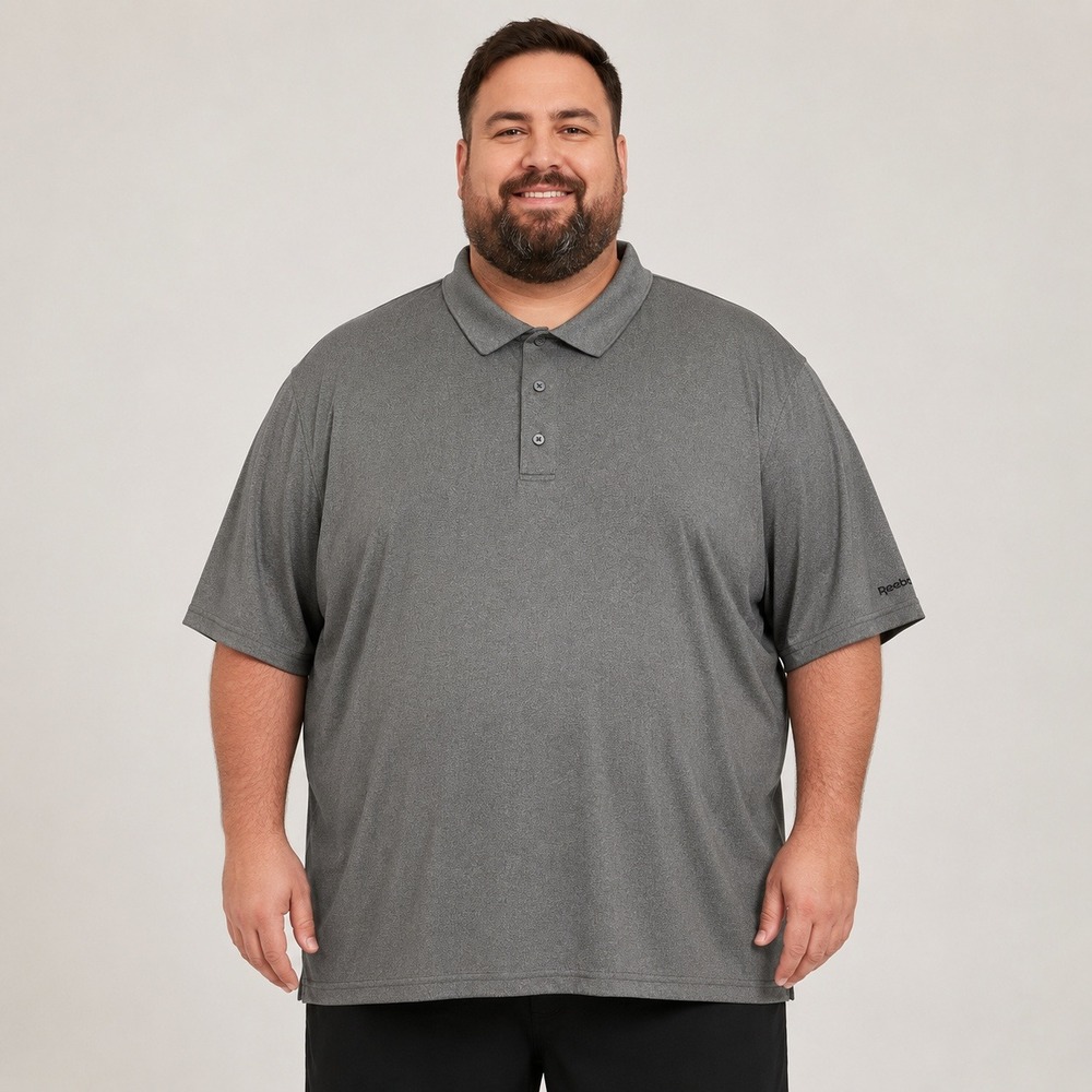 Reebok Golf Men's 3XLT Gray Performance Polo Shirt Big Tall